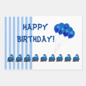 Bleu Joyeux Anniversaire à vous Envelopper papier (Devant 2)