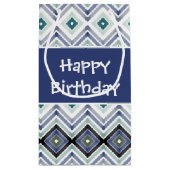 Bleu Joyeux Anniversaire Petit Sac Cadeau (Dos)