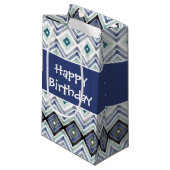 Bleu Joyeux Anniversaire Petit Sac Cadeau (Devant Angle)