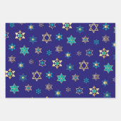 Bleu Juif Stars Design Enveloppement Papier Set (Devant 3)