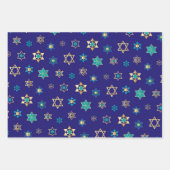 Bleu Juif Stars Design Enveloppement Papier Set (Devant 2)