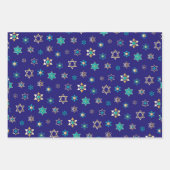 Bleu Juif Stars Design Enveloppement Papier Set (Devant)