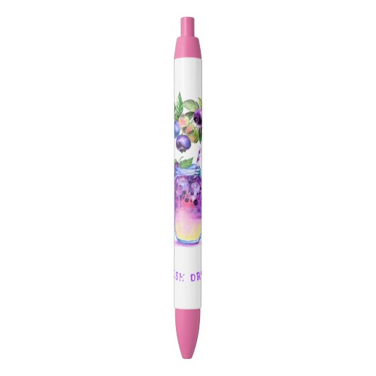 Bleu Jus de bleuets Cool Boire des fruits Stylo (devant Vertical)