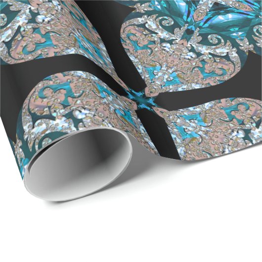 Bleu kerstontwerper cadeaupapier (Rol Hoek)