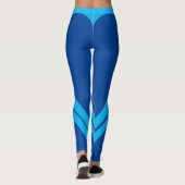 Bleu King Turquoise & Blanc Moderne Leggings Chic (Dos)