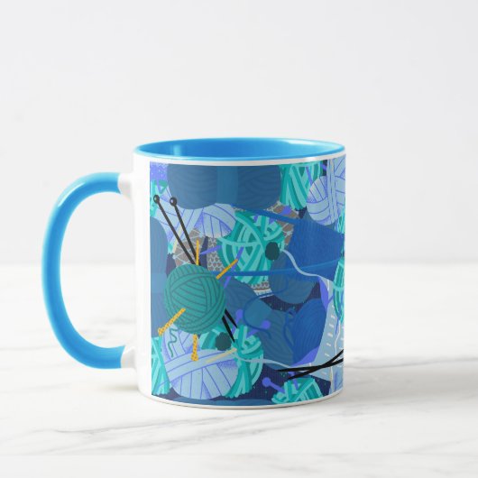 Bleu Knit 1 Perle 1 Mug (Gauche)