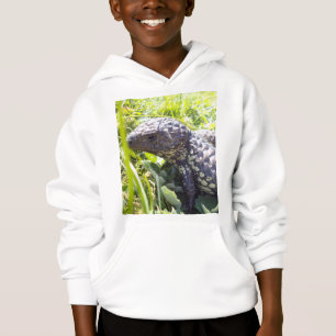 Bleu_Langue_Lizard,_Enfants_Blanc_Sweat - shirt à