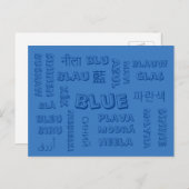 Bleu - Langues de couleur sur cartes postales (Devant / Derrière)