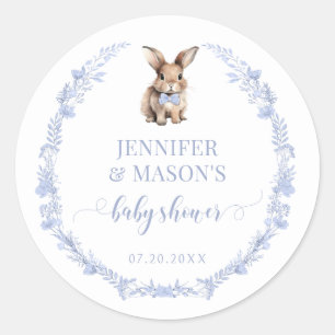 Bleu lapin de Pâques lapin lapin bébé autocollants
