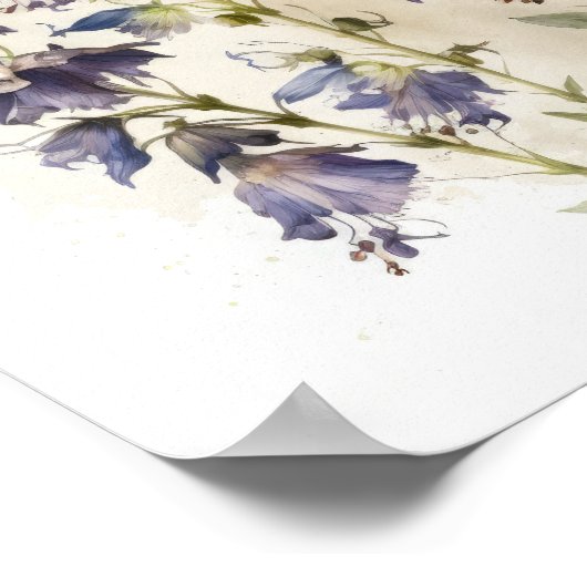 Bleu Larkspur Flower Art Imprimer Poster (Coin)