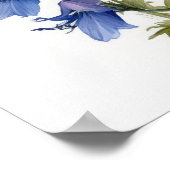 Bleu Larkspur Flower Art Imprimer Poster (Coin)