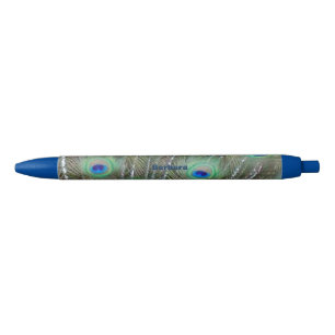 Bleu Le paon fait varier le pas du stylo