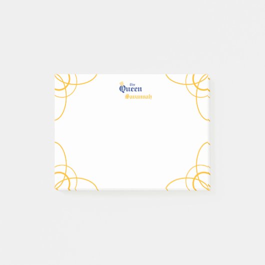 Bleu Le Rectangle Queen Post-it Notes (Devant)