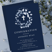 Bleu Leaf Boys Confirmation Invitation