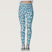 Bleu Leopard Spots Leggings Posters de animaux (Devant)
