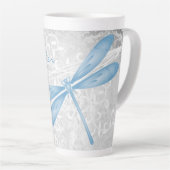 Bleu libellule Latte Mug personnalisé (Angle droit)