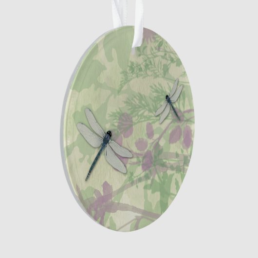 Bleu libellules Ornement acrylique (devant)