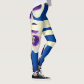 Bleu, lignes et fleurs Leggings (Droite)