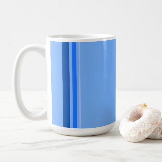 Bleu lignes Mug (Avec donut)