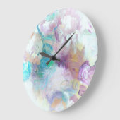 Bleu Lilac Abstrait Designer Horloge murale (Angle)