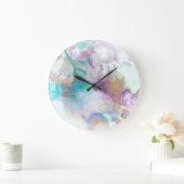 Bleu Lilac Abstrait Designer Horloge murale (Maison)