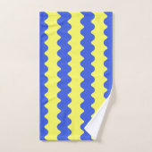 Bleu Lime Wavy Stripe Gras Accent salle de bain (Serviette à main)