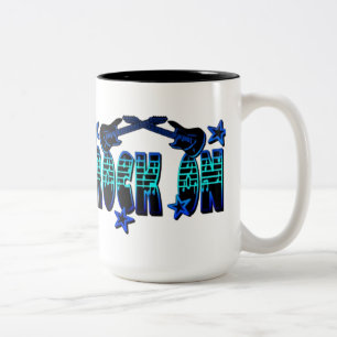 Bleu Logo Rock Sur Guitares & Stars Mug