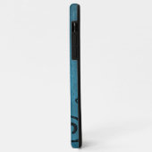 Bleu Lovebirds coque iphone personnalisé (Dos/Gauche)