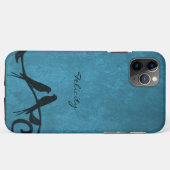Bleu Lovebirds coque iphone personnalisé (Dos (Horizontal))