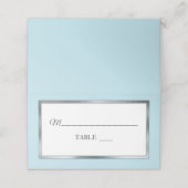 Bleu Lt | ARGENT |Blanc Simple Elégant Cartes De P (Extérieur déplié)