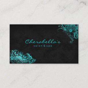 Bleu lumineux de salon de carte de visite floral