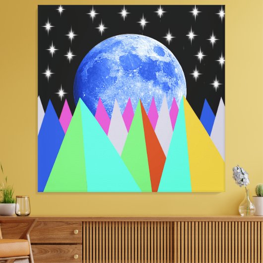 Bleu Lune toile étirée Impression (Insitu(Salon))