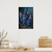 Bleu Lupine Flower Art Imprimer Poster (Cuisine)