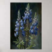 Bleu Lupine Flower Art Imprimer Poster (Devant)
