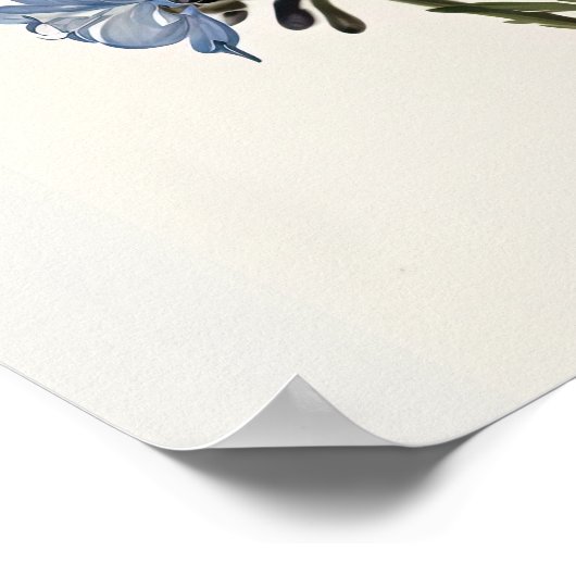 Bleu Lupine Flower Art Imprimer Poster (Coin)