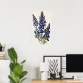 Bleu Lupine Flower Art Imprimer Poster (Bureau à domicile)