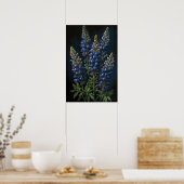 Bleu Lupine Flower Art Imprimer Poster (Cuisine)