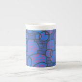 Bleu, Magenta Abstrait os Chine Mug (Devant)
