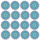 Bleu mandala 2" x 2" autocollant (Devant)