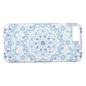Bleu Mandala sur étui téléphonique Blanc I (Dos (Horizontal))