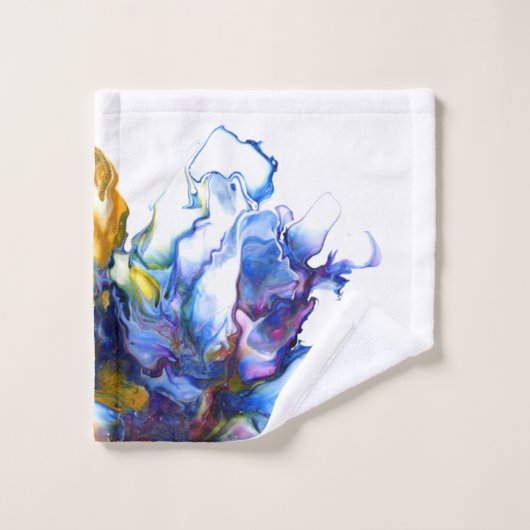 Bleu Marbre Agate Fluide Art (Gant de toilette)