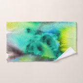 Bleu Marbre vert Tie teint aquarelle (Serviette à main)