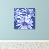 Bleu marguerite florale toile d'art original (Insitu (Plancher de Bois))