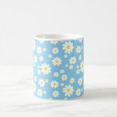 Bleu marguerite Motif à ressort café Mug (Centre)