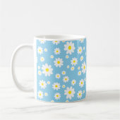 Bleu marguerite Motif à ressort café Mug (Gauche)