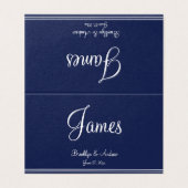Bleu Mariage nautique Planche Cartes de siège (Outside Unfolded)