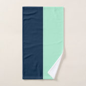 Bleu marin et Mint (Serviette à main)
