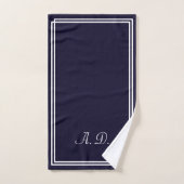 Bleu marin personnalisé (Serviette à main)
