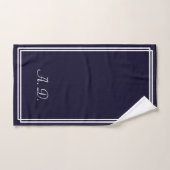 Bleu marin personnalisé (Serviette à main)