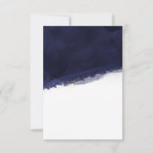 Bleu marine aquarelle or chic moderne RSVP de mari (Dos)
